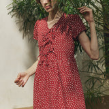 Maxi BIANCA bow tie linen dress