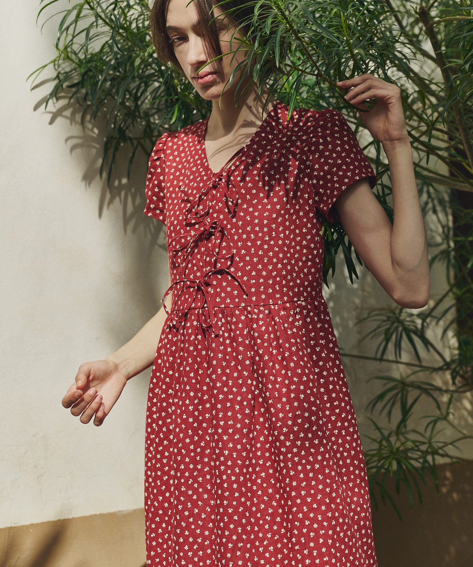 notperfectlinen matilda dress Maxi BIANCA bow tie linen dress