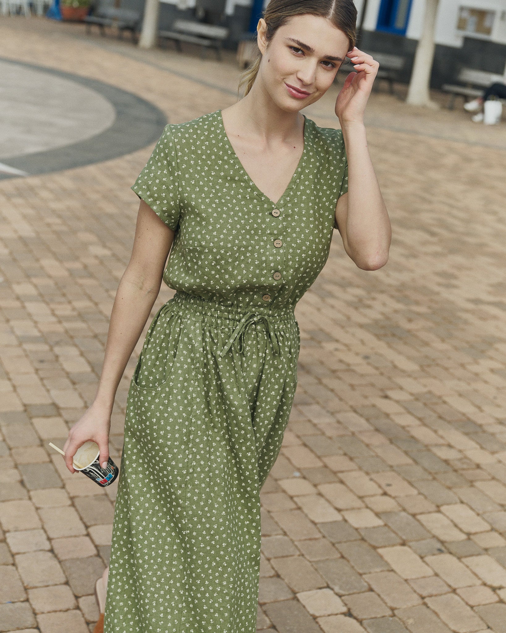 REINE waisted linen dress REINE waisted linen dress