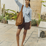 R: MAIN casual linen shorts (Color: Oat Milk; Size: S/M)