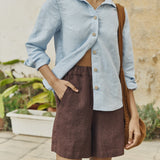 R: MAIN casual linen shorts (Color: Oat Milk; Size: S/M)