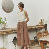 SION gathered linen skirt