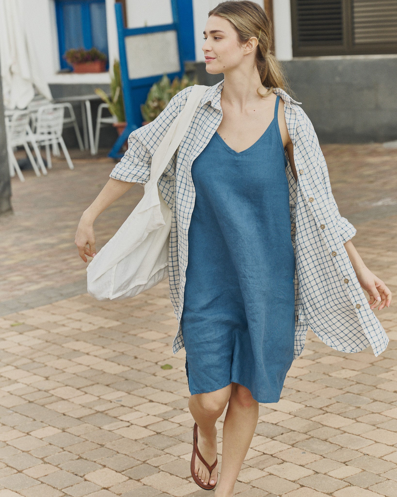 linen slip midi dress Easy Linen Slip Dress