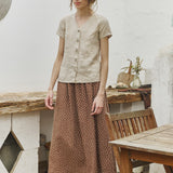 SION gathered linen skirt