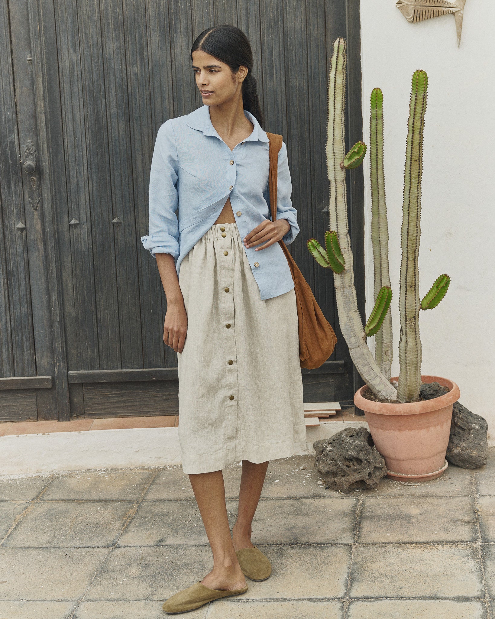 【麻100%／美品✨】ENFÖLD Light Linen SKIRT 23SS PRODUCT-JUL252024-GREATESCAPE-