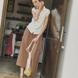 SION gathered linen skirt