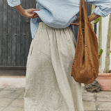 MARSEILLE linen front snap skirt