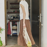 SION gathered linen skirt