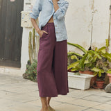 R: Maxi WELS wide leg linen pants (Color: Beige; Size: M - MAXI length)