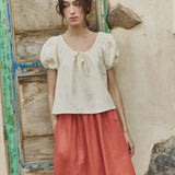 MILOS puff sleeve linen blouse