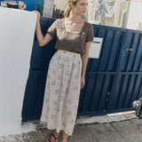 Alba scoop neck fitted linen top