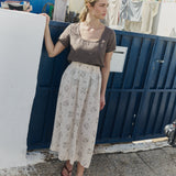 R: Alba scoop neck fitted linen top (Color: Juniper Green; Size: S)