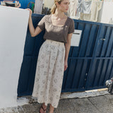SION gathered linen skirt