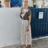 Alba scoop neck fitted linen top