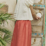 MILOS puff sleeve linen blouse