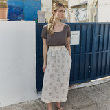 Alba scoop neck fitted linen top