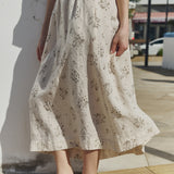 SION gathered linen skirt