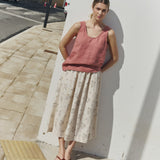 R: PORTO linen tank top (Color: Cinnamon Rose; Size: XS)
