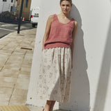 SION gathered linen skirt