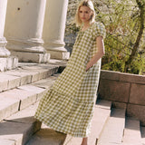 ICARIA tiered long linen dress