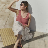 R: PORTO linen tank top (Color: Cinnamon Rose; Size: XS)