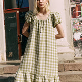 ICARIA tiered long linen dress