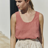 PORTO linen tank top