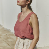 PORTO linen tank top