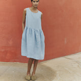 Midi SMOCK loose linen dress