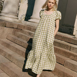 ICARIA tiered long linen dress