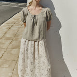 MILOS puff sleeve linen blouse