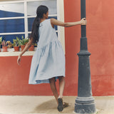 Midi SMOCK loose linen dress