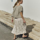 MILOS puff sleeve linen blouse