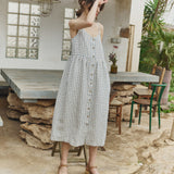 SARAH button down slip linen dress