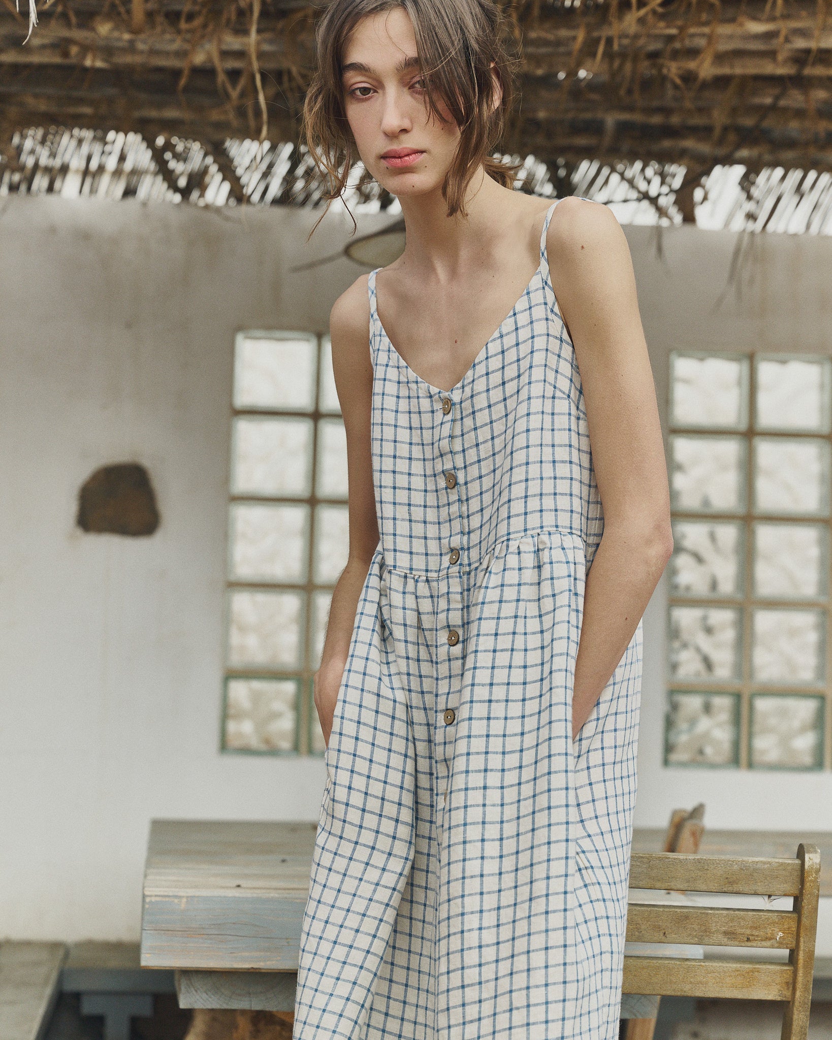 not perfect linen sarah dress From seller @ms_elias // Not Perfect Linen, Sarah Renne Dress, 100% Linen, S/M. // NWOT, never worn // Top to bottom 43.5 in, PTP 25 in, sleeve length 17 in, waist 36.5