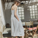 SARAH button down slip linen dress