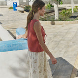 SION gathered linen skirt
