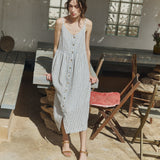 SARAH button down slip linen dress