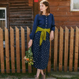 ANJALI two-tier linen skirt