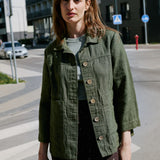 HELSINKI button down linen jacket