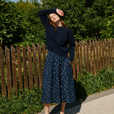 SION gathered linen skirt