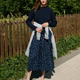 SION gathered linen skirt