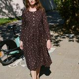 Long sleeve Maxi MAMA linen dress