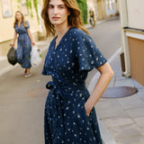 SOFIA wrap linen dress