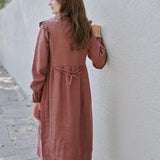 LEILA tiered linen dress