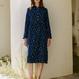 R: JASMINE classic collar linen dress (Size: M/L; Color: Heavy Beige)