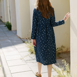 R: JASMINE classic collar linen dress (Size: M/L; Color: Heavy Beige)