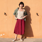 R: Copy of HESSEN wrap linen skirt (Size: XS; Color: Deepest Black)