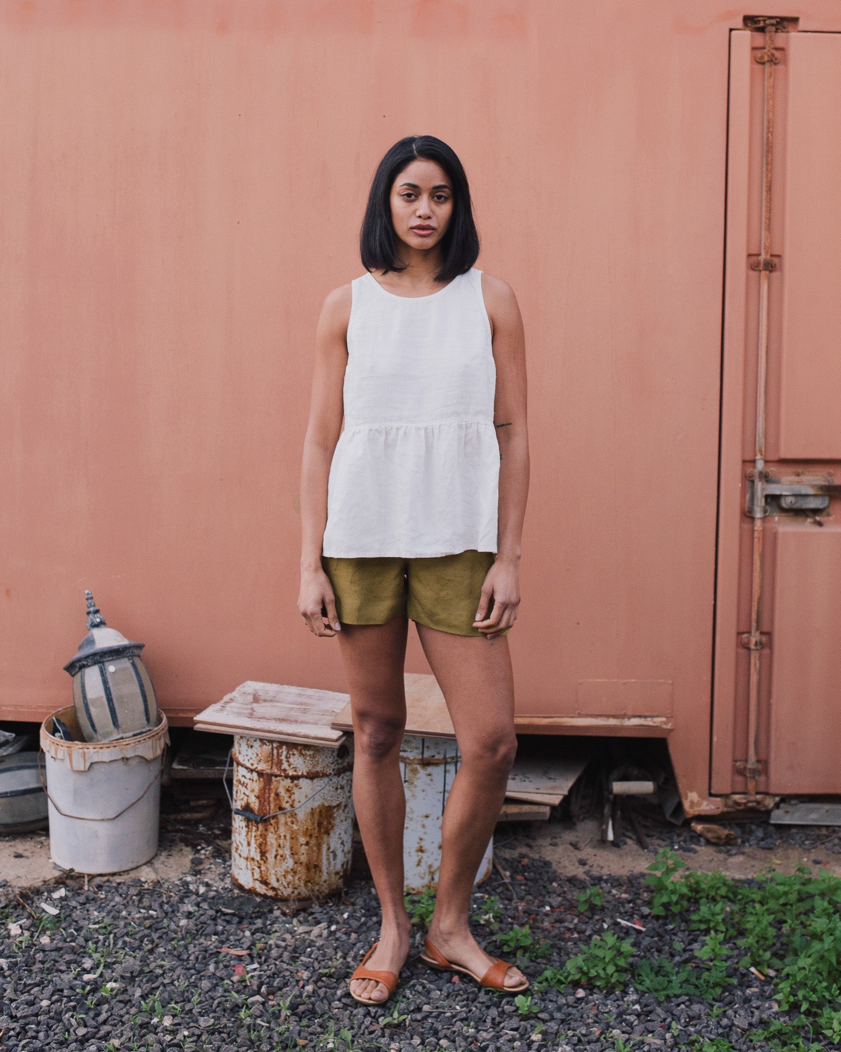 EZE linen peplum top - notperfectlinen