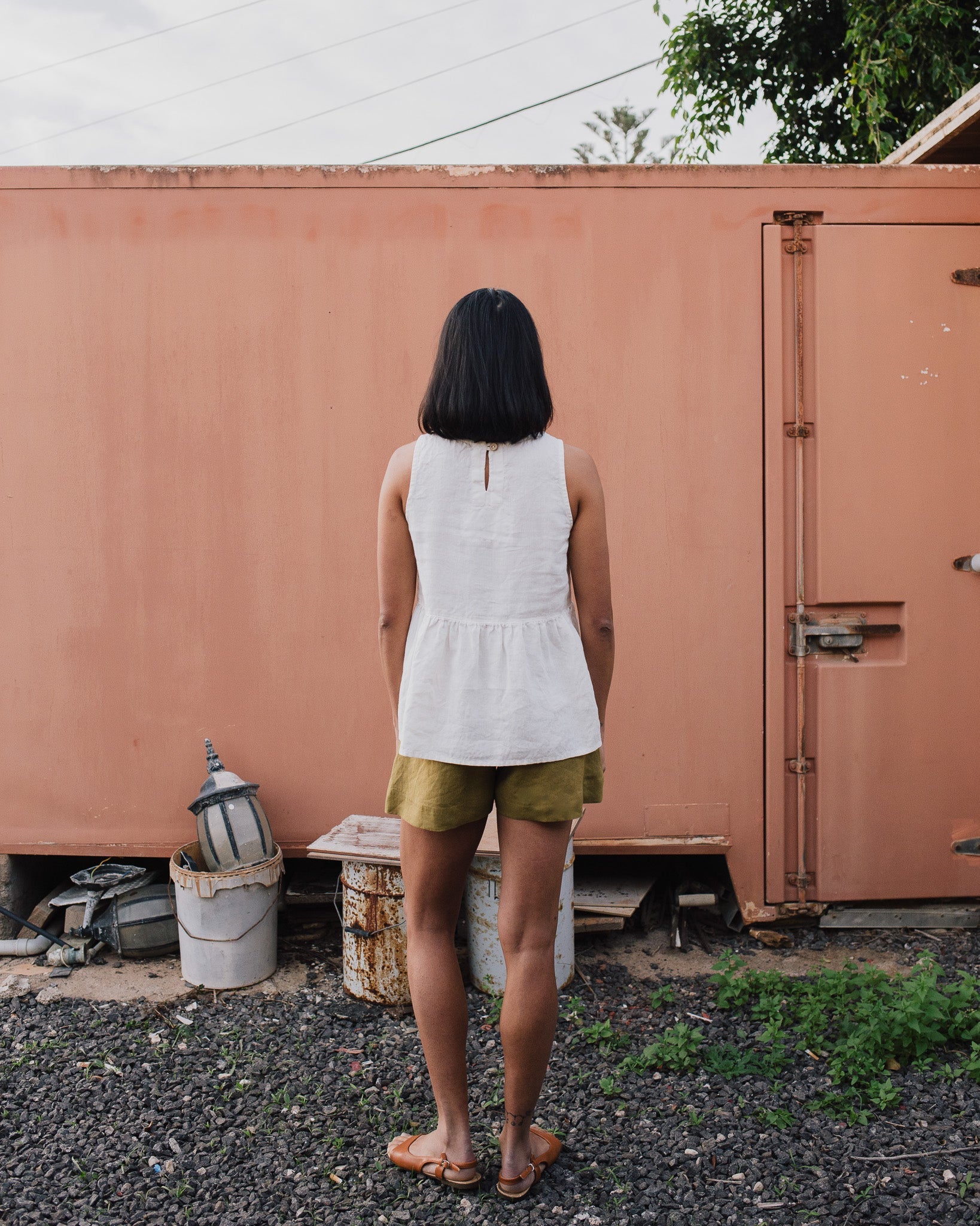 EZE linen peplum top - notperfectlinen